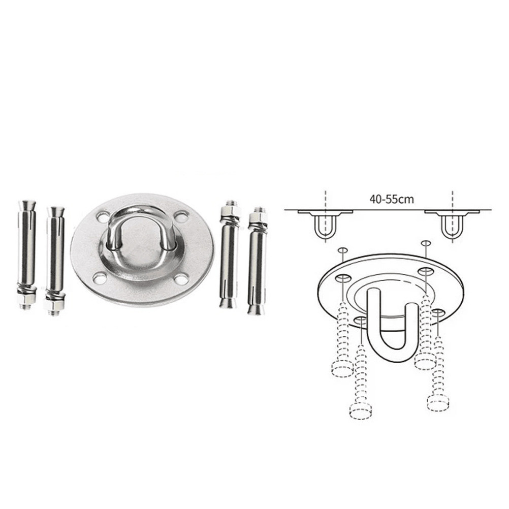 Gymnastics Rings - ชุดอุปกรณ์ตะขอเกี่ยวโซ่สำหรับเก้าอี้สวิงเกรดอุตสาหกรรม 1 ชุด ติดตั้งง่าย รับน้ำหนักได้มาก สำหรับเก้าอี้สวิงระเบียง