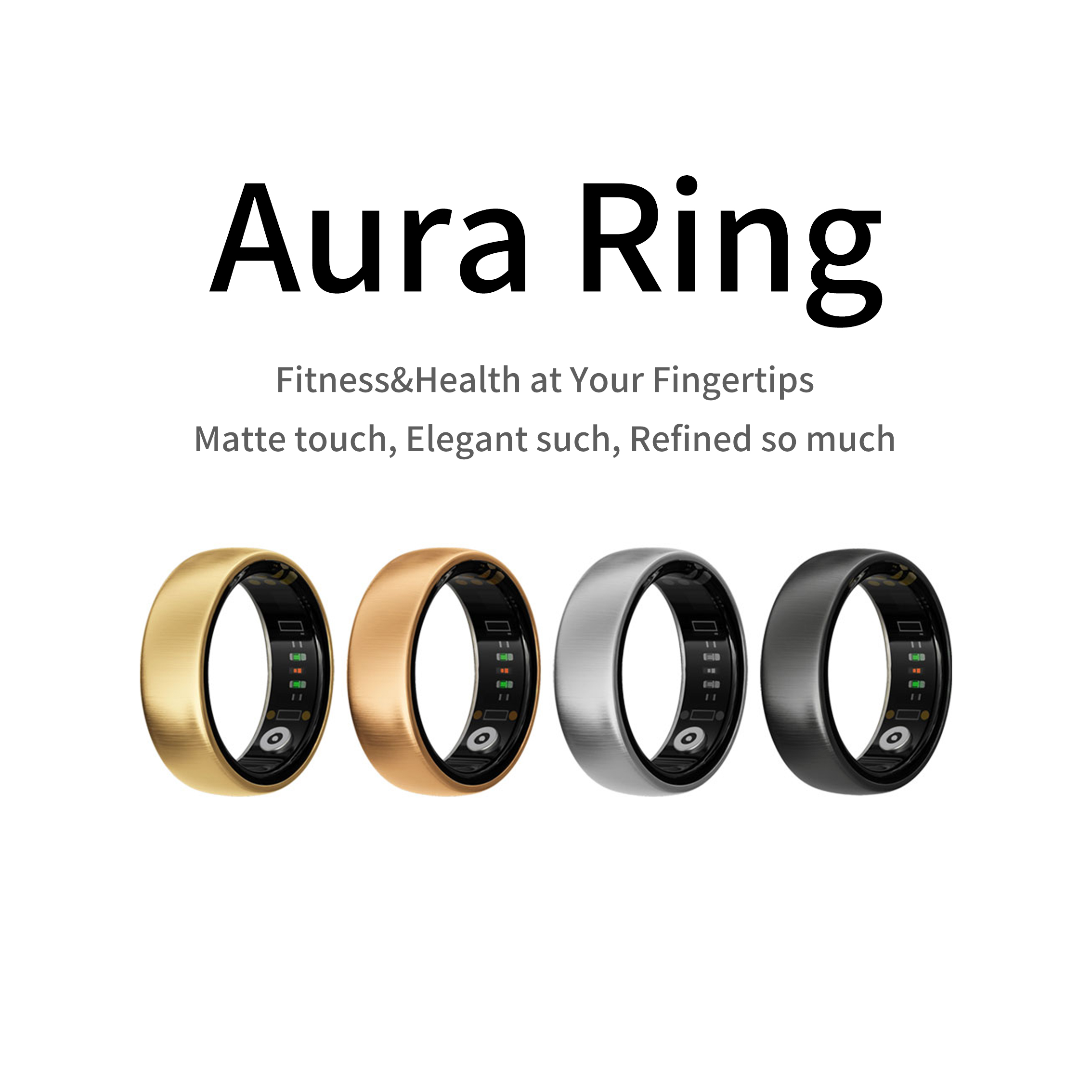 Gymnastics Rings - แหวนอัจฉริยะ AURA Matt สำหรับออกกำลังกาย ตรวจสุขภาพ ตรวจการนอนหลับ