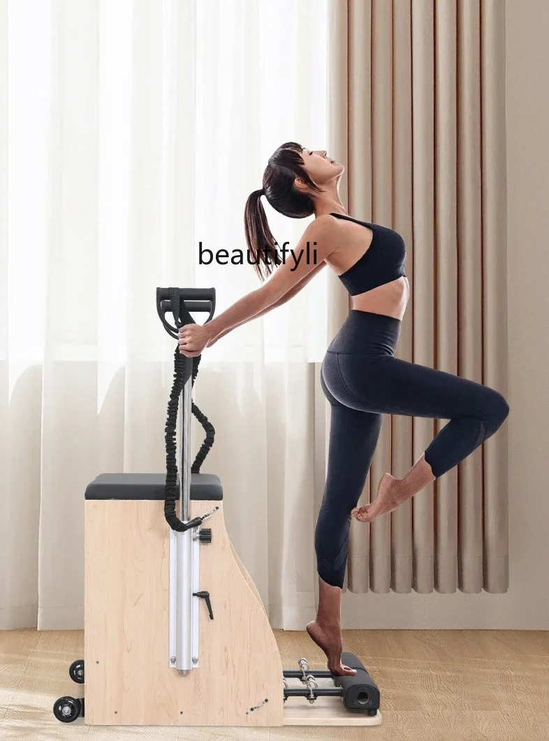 Yoga And Fitness Studio - เก้าอี้พิลาทิส Y1 สำหรับสตูดิโอโยคะ อุปกรณ์ออกกำลังกายอเนกประสงค์ ทำจากไม้โอ๊ค