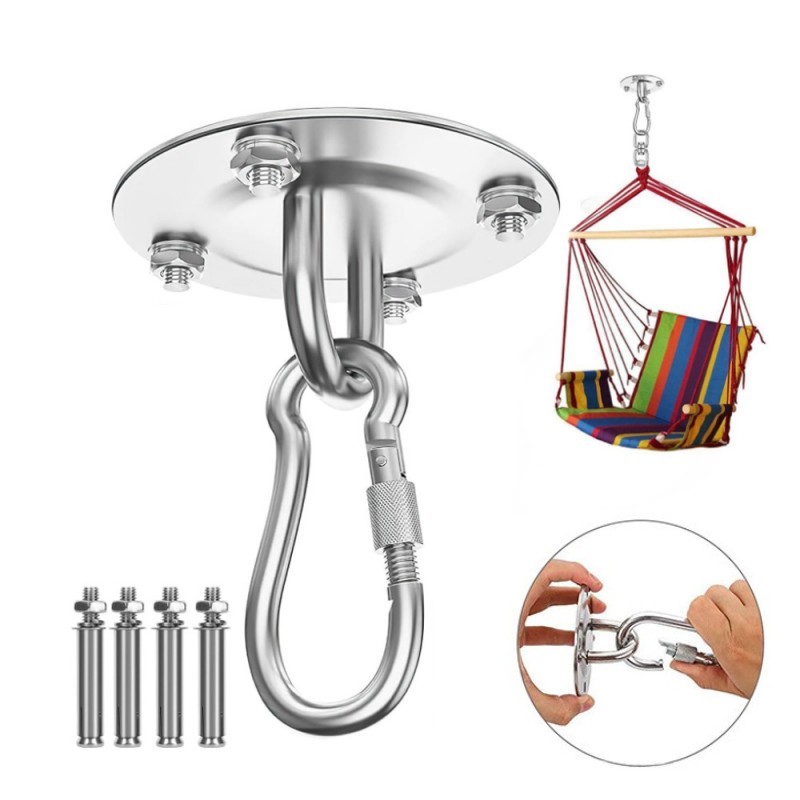 Yoga Swing Aerial - สแตนเลสSuspension Bracket Hammock MountเพดานHook AnchorแขวนสําหรับGymการฝึกอบรมโยคะทางอากาศSex Swingแขวนชุด