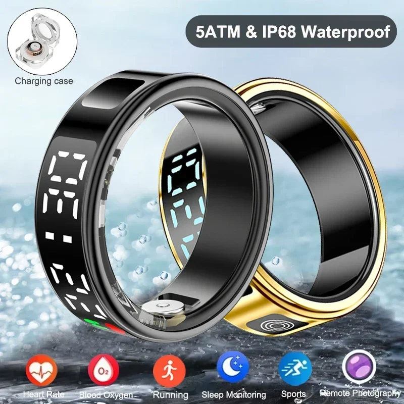Gymnastics Rings - แหวนสมาร์ทสําหรับผู้ชายผู้หญิงสุขภาพ Tracker Heart Rate เลือดออกซิเจน Monitor