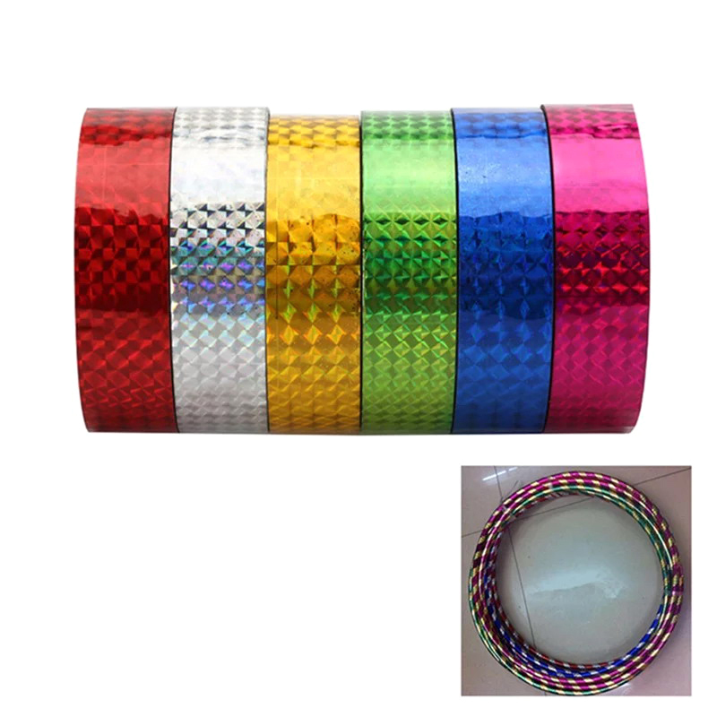 Gymnastics Rings - เทปกลิตเตอร์โฮโลแกรมตกแต่งวงแหวนยิมนาสติกลีลา 30 เมตร เทปแฟลชสำหรับตกแต่งห่วงศิลปะ สติ๊กเกอร์ติดห่วง เทป