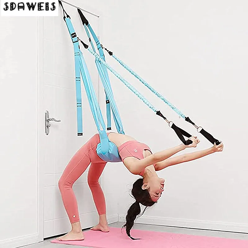 Yoga Swing Aerial - ปรับ Aerial โยคะยืดหยุ่นยืดประตูแขวนเข็มขัดโยคะ Hammock Swing ฟิตเนส