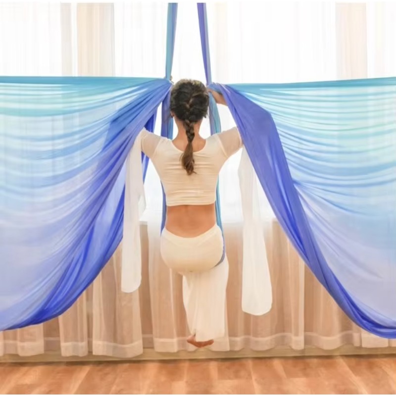 Yoga Swing Aerial - ชุดโยคะแฮมม็อคแบบแขวนลอยตัว ปรับระดับสีได้ พร้อมระบบป้องกันการกลับด้าน สำหรับออกกำลังกายที่บ้าน