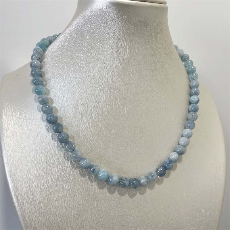 8MM Aquamarine หยกสร้อยคอหินธร - Yoga Health & Fitness Center บทวิจารณ์และราคา