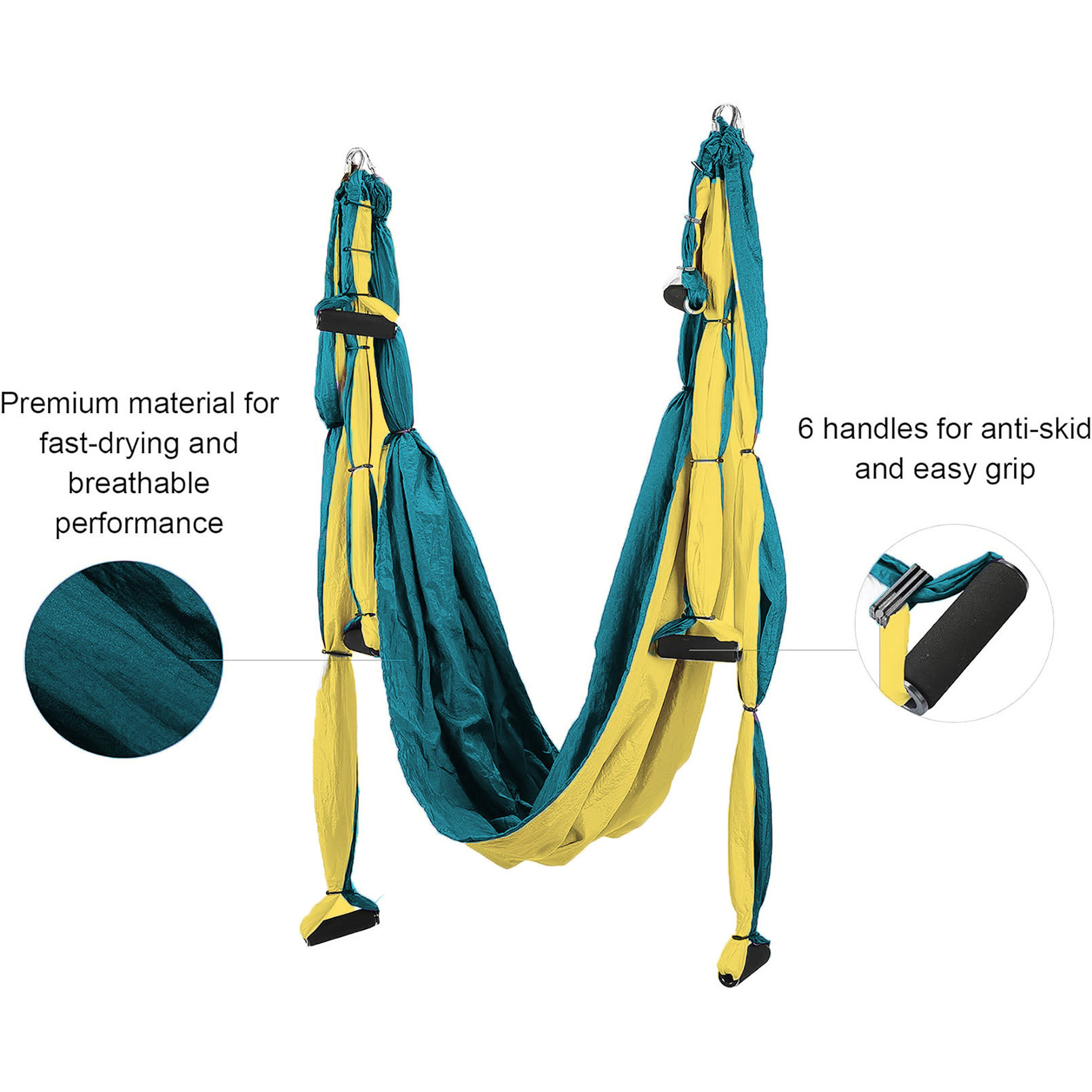 Гаเปลญวนโยคะทางอากาศสวิงสีผ้าร - Yoga Swing Aerial บทวิจารณ์และราคา