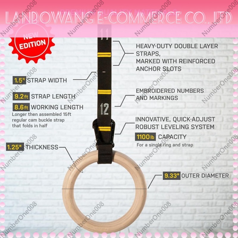 ชุดห่วงออกกำลังกายไม้เบิร์ชแข็ - Gymnastics Rings บทวิจารณ์และราคา