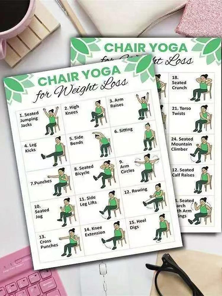 โปสเตอร์โยคะ 2 ชิ้น สำหรับออกก - Yoga Health & Fitness Center บทวิจารณ์และราคา